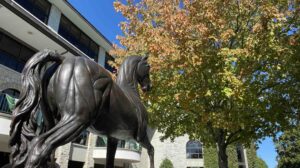 Keeneland Tour experience the Paddock and horse statue
